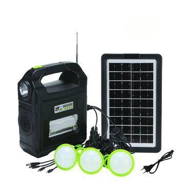 Портативна сонячна автономна система Solar Light DT-9026 (ліхтар, радіо, павербанк, 3 лампочки) 509856545 фото