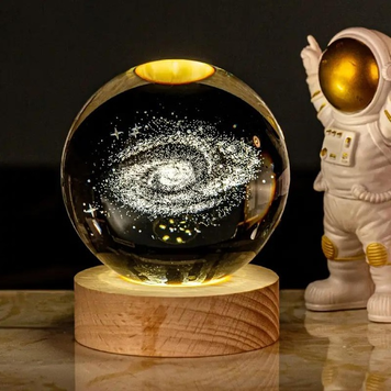 Світлодіодна кришталева куля, декоративна універсальна 3D нічниця, кришталева куля "Супутник" Jam11414/4 фото