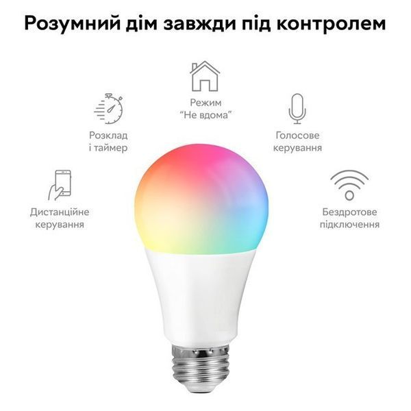 Умная лампочка Tuya Smart LED WiFi Смарт Лампа E27 RGB Color 2700K-6500K 9W sp10010 фото