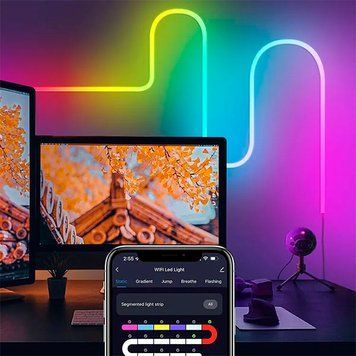Умная гибкая LED Neon RGB лента-шланг 3 метров от USB управление режимами с телефона,Bluetooth приложение,пульт Jam12-25 фото