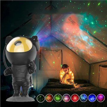 Ночник LED&nbsp;"Астронавт"&nbsp;/ Лазерный проектор звездного неба BLACK Космонавт PR-30 фото