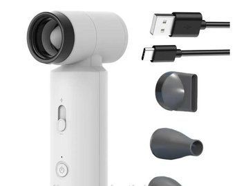 Смарт-фен на акумуляторі від USB, 4500мАч, 55Вт, Білий/Бездротовий турбовентилятор/Фен акумуляторний G9362 фото
