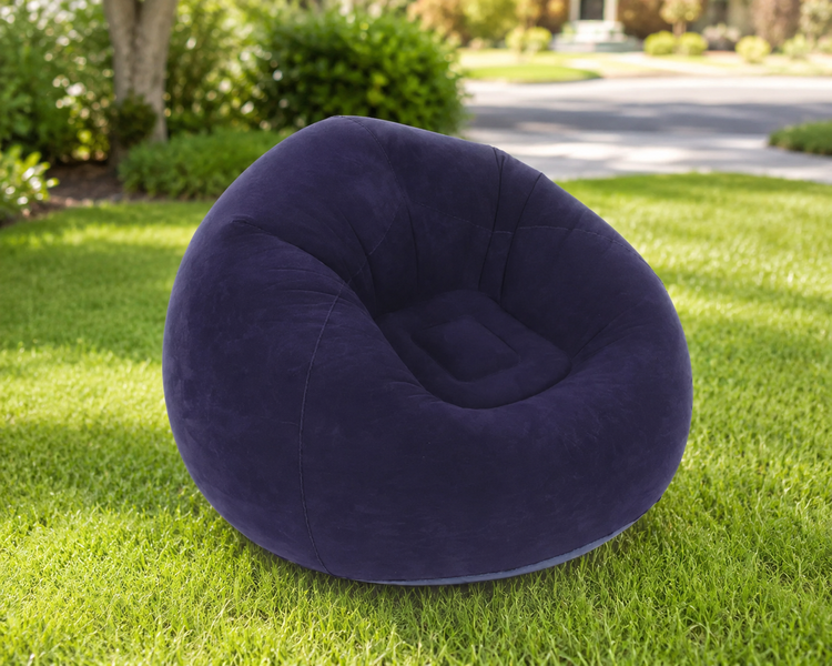 Надувное кресло-пуф Inflatable Sofa / Надувное кресло-мешок 110&times;110&times;85 см Фиолетовое G6820/8 фото