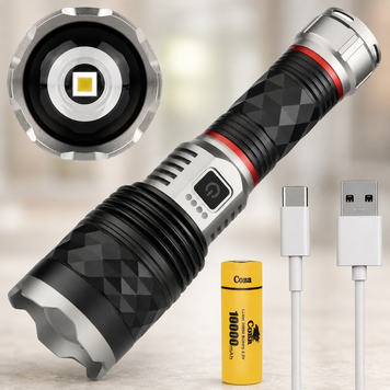 Ручний LED фонарик Bailong BL CB G685 акумуляторний USB / Потужний ручний ліхтар COBA CB-G685 з зумом і Type-C зарядкою sp10424 фото