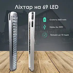 Фонарь светодиодный аккумуляторный HEL-6855T с солнечной панелью 50912245 фото