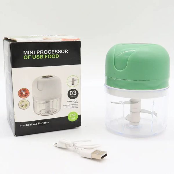 Аккумуляторный мини измельчитель для продуктов 250мл, с USB / Кухонный мини блендер для овощей 5093232 фото